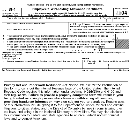 form irs w4-v