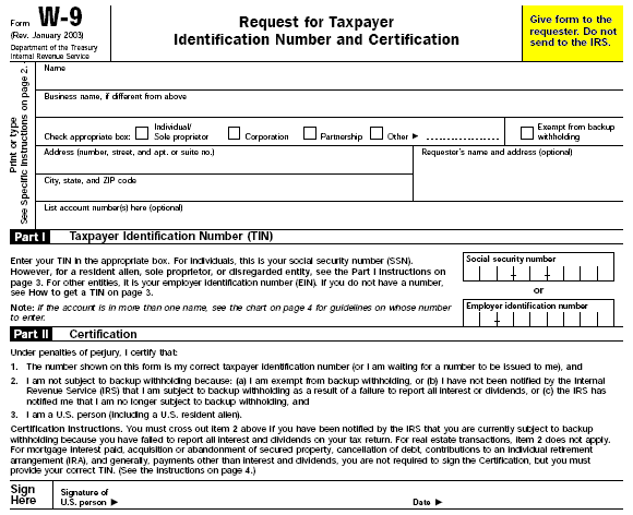 us form w-9